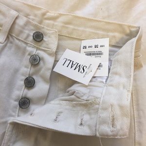 Brandy Melville White High Waist Jean Shorts